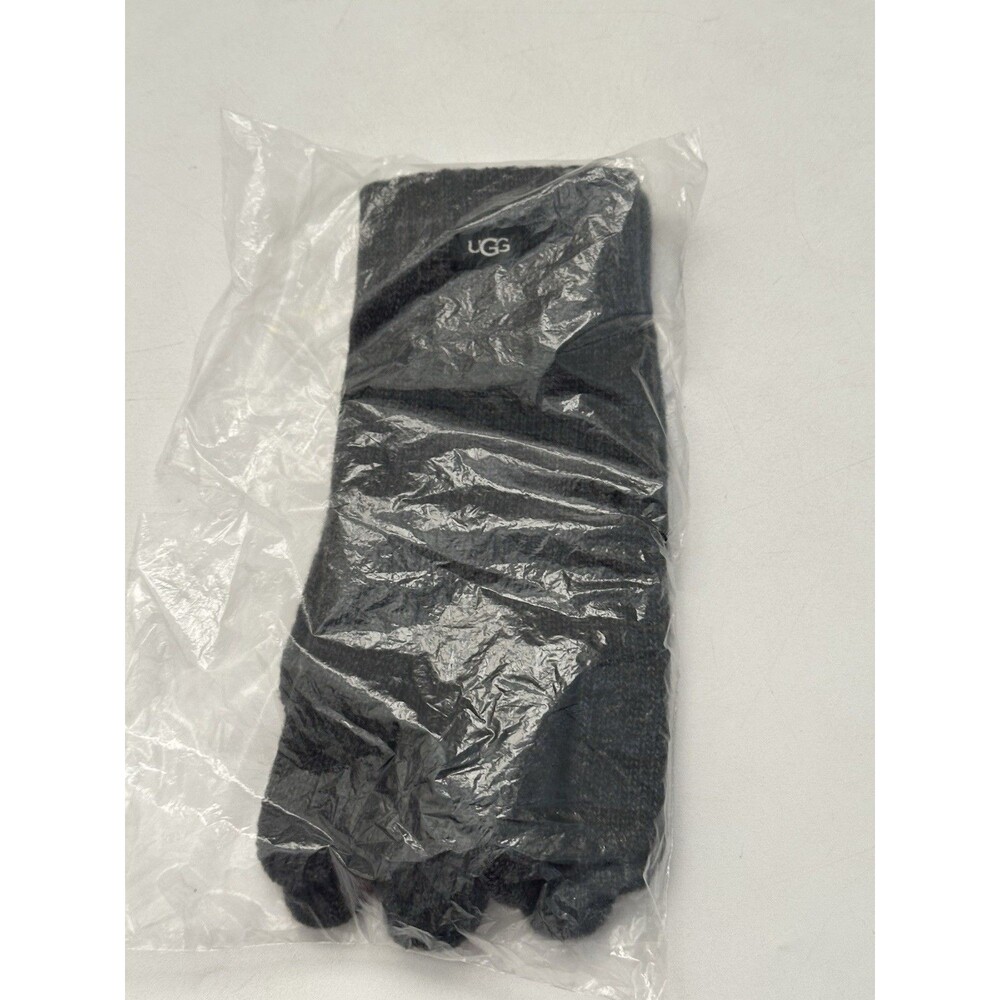 UGG Men's Charcoal Wool Nylon Blend Touchscreen Knit Winter Gloves One Size NEW